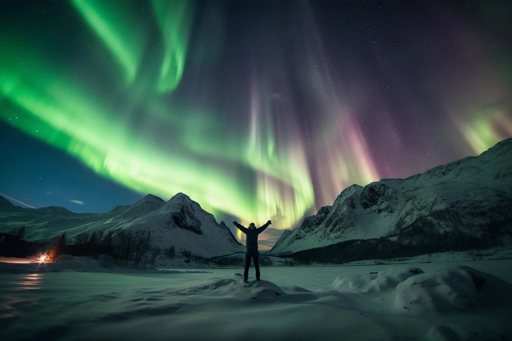 Polarlichter mit Man